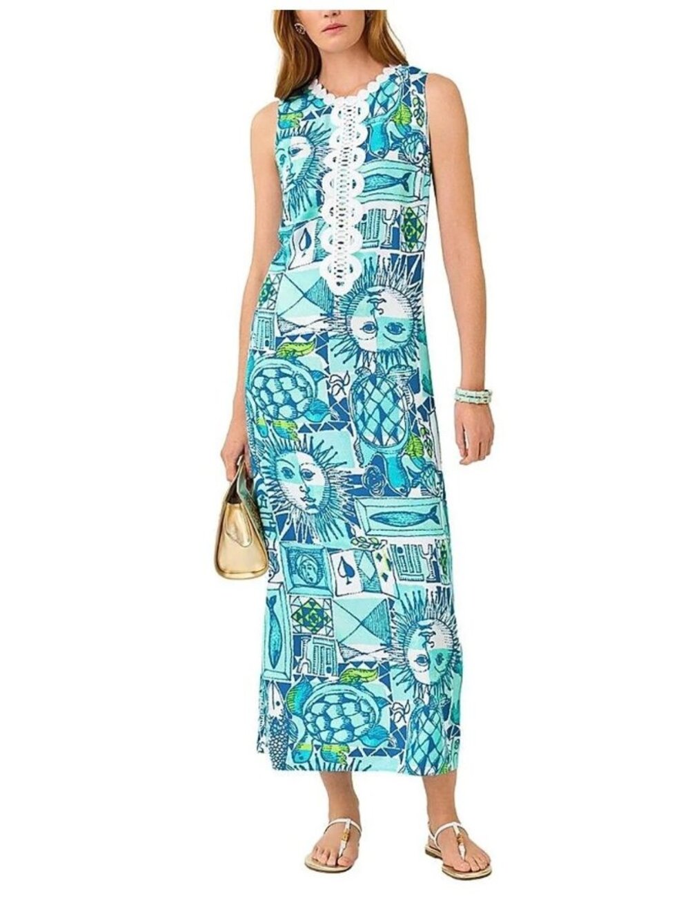 Lilly Pulitzer $268 Iris Maxi Dress Oversized Harlillyquin Sz 12 NWT!
